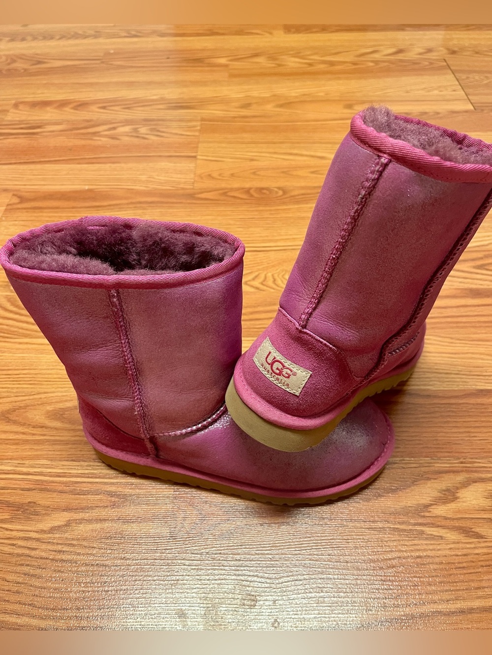 UGG purple Metallic Sheepskin Boots